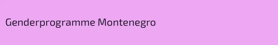 Genderprogramme Montenegro